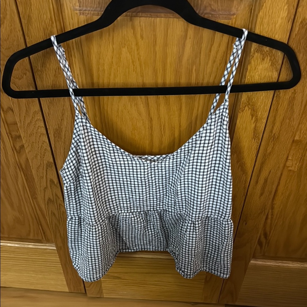 Abercrombie & Fitch Black and White Smocked Camisole